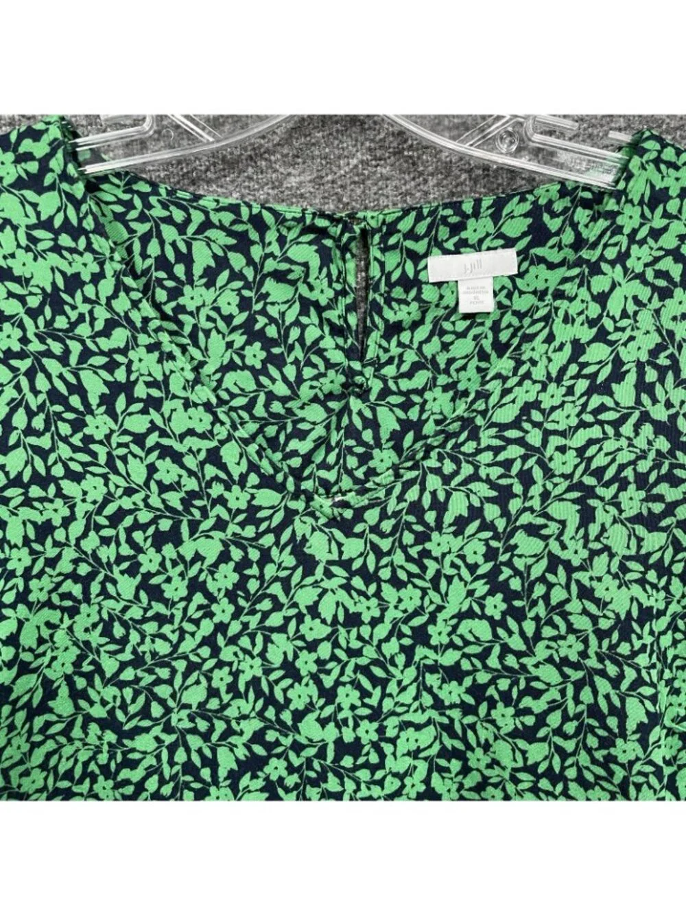 J Jill Gardenscape Top Womens Size XL Petite Blue Floral Flowy Printed A Line